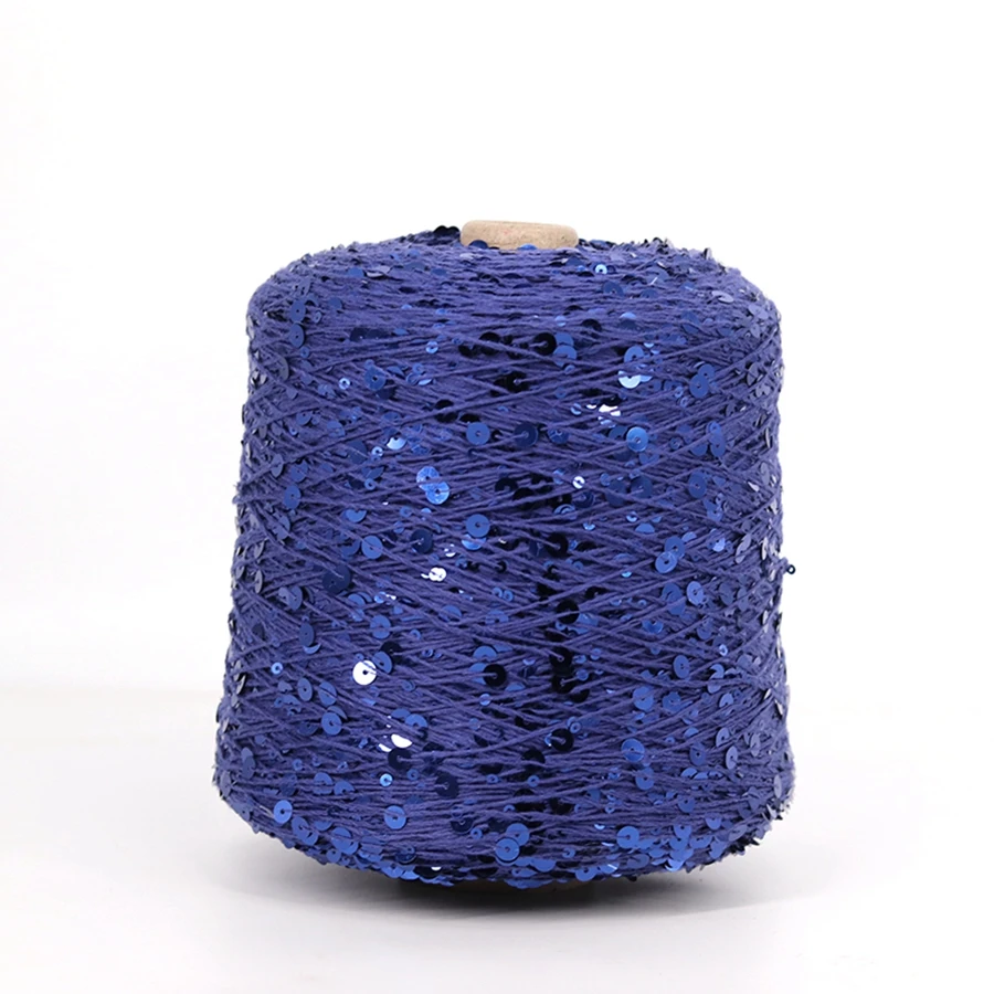 Description Picture 4 of itemCOOMAMUU Пряжа 50G/skeins Cotton Sequins Yarn 6mm+3mm Sequins Hand Knitting Yarn Thread Luxury Glitter Soft Rope DIY Material