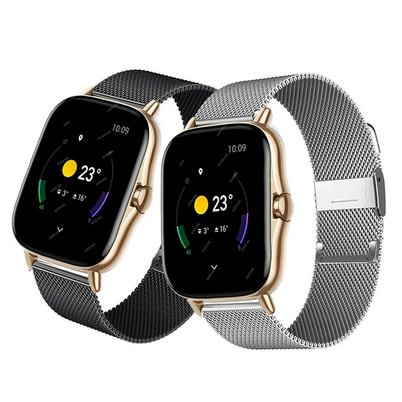 Ремешок Миланская петля для Xiaomi Huami Amazfit Bip U S Lite металлический браслет GTS 2 3 2e mini GTR