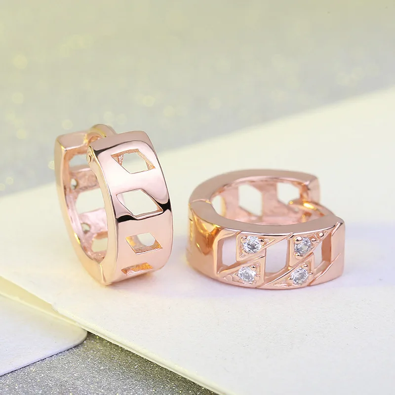 Женские свадебные ювелирные изделия из фианита серьги розового золота с