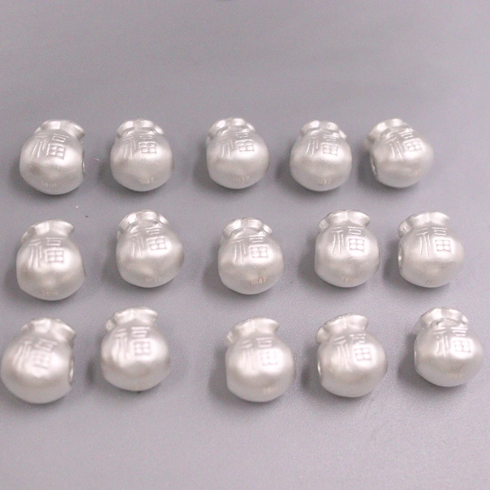 

1pcs Pure 999 Sterling Silver Bead DIY Bless Lucky Fu Bag Pendant For Men Women Gift