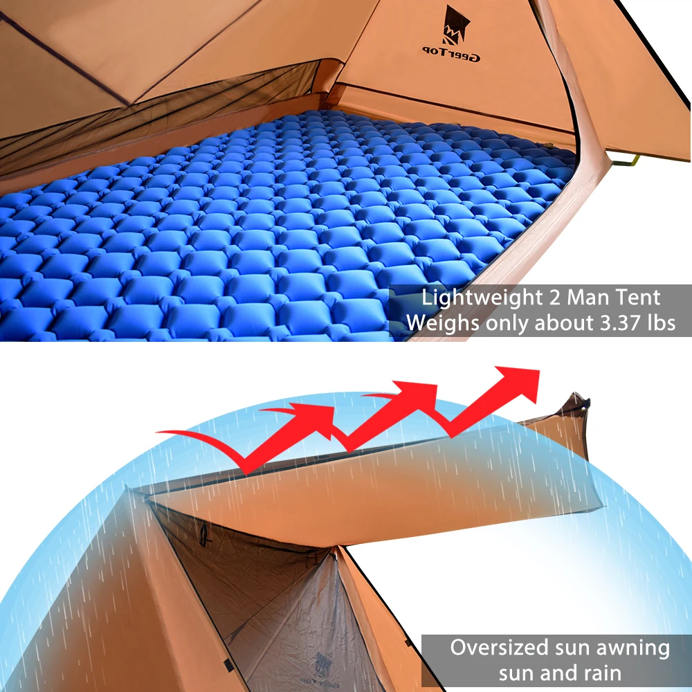 Verkaufen GEERTOP Ultraleicht 2 Person Zelt Bushcraft Shelter Outdoor Survival Getriebe Für Camping Wandern