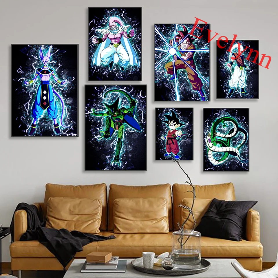 

Dragon Ball Anime Poster And Prints On Canvas Wall Art Picture For Living Room Cuadros Home Decor Japanese Cartoon Goku Painting