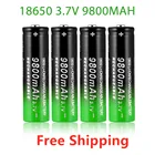 18650 Батарея высокое качество 9800mAh 3,7 V 18650 литий-ионных батарей Перезаряжаемые Батарея для фонарик Фонарь + Бесплатная доставка