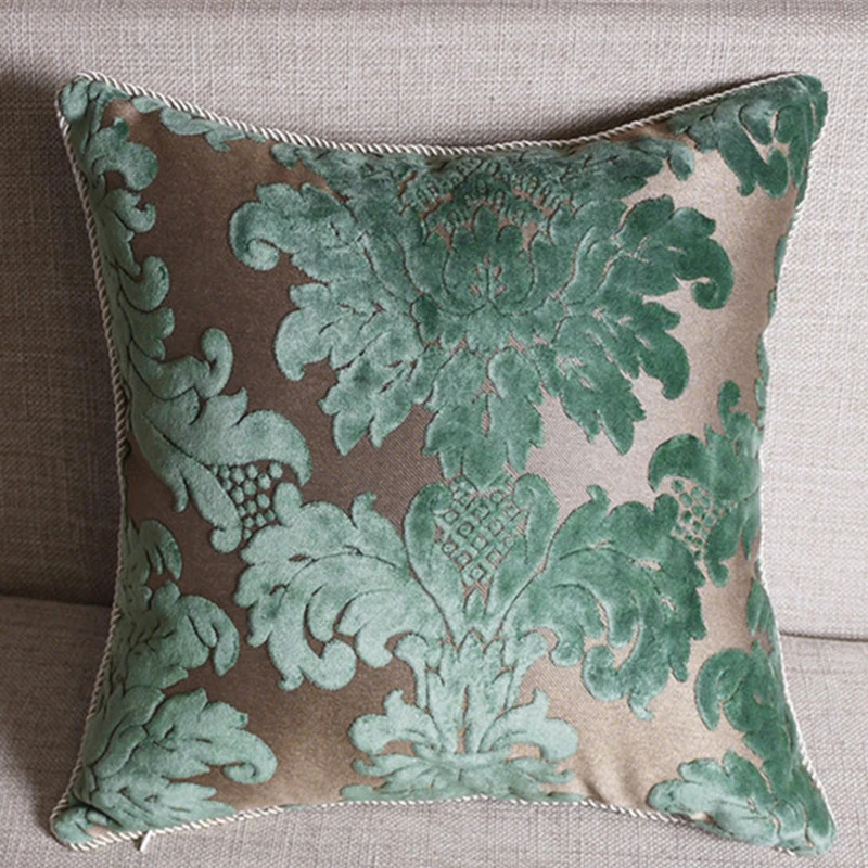 Бархатная наволочка с ворсом роскошная элегантная зеленая Европейская 45 50 60