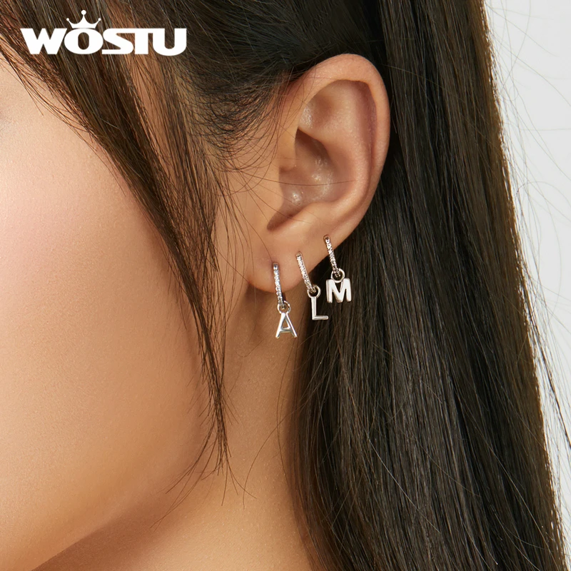 Женские мини серьги кольца WOSTU маленькие из 100% стерлингового серебра 925 пробы с