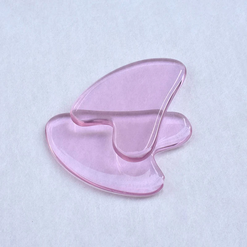 

Массажная тарелка гуаша из натурального нефрита, пластина из розового кварца для массажа лица, шеи, спины, тела