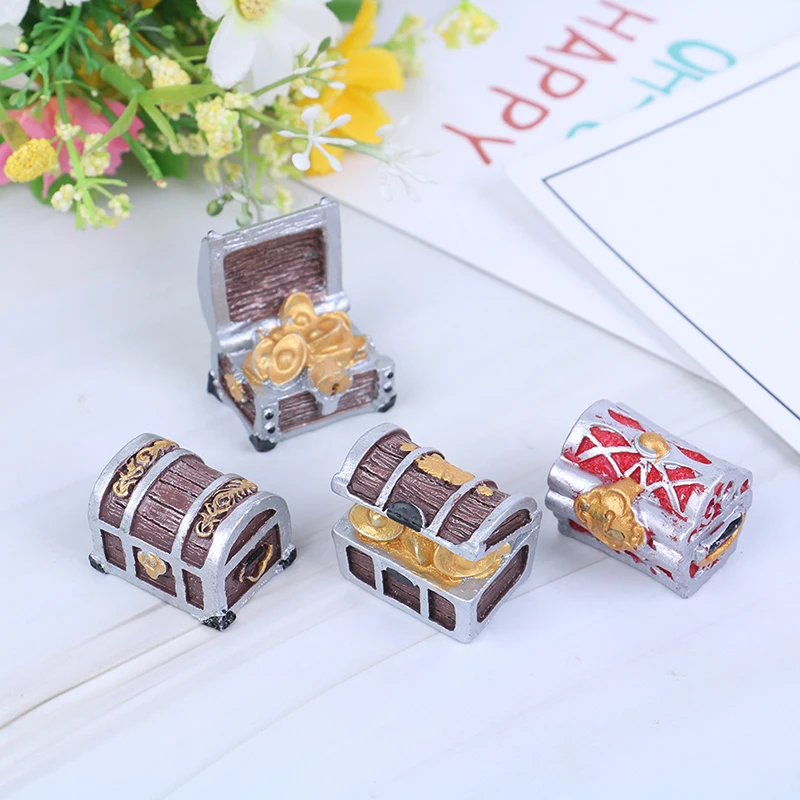 1 Piece Treasure Chest Box Adventure Gaming Bag Sea Pirate Model Small Statue Little Figurine Crafts Ornament Miniatures | Дом и сад