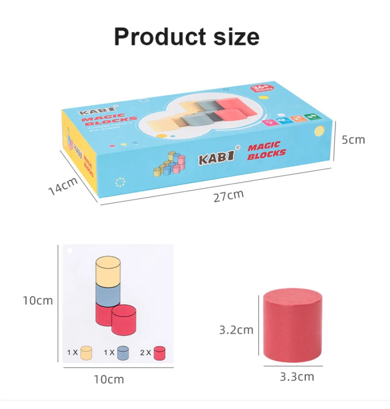 

Baby Colorful Cylinder Building Blocks Stacker Wooden Toys For Kids Creative Montessori Educational Toy Children