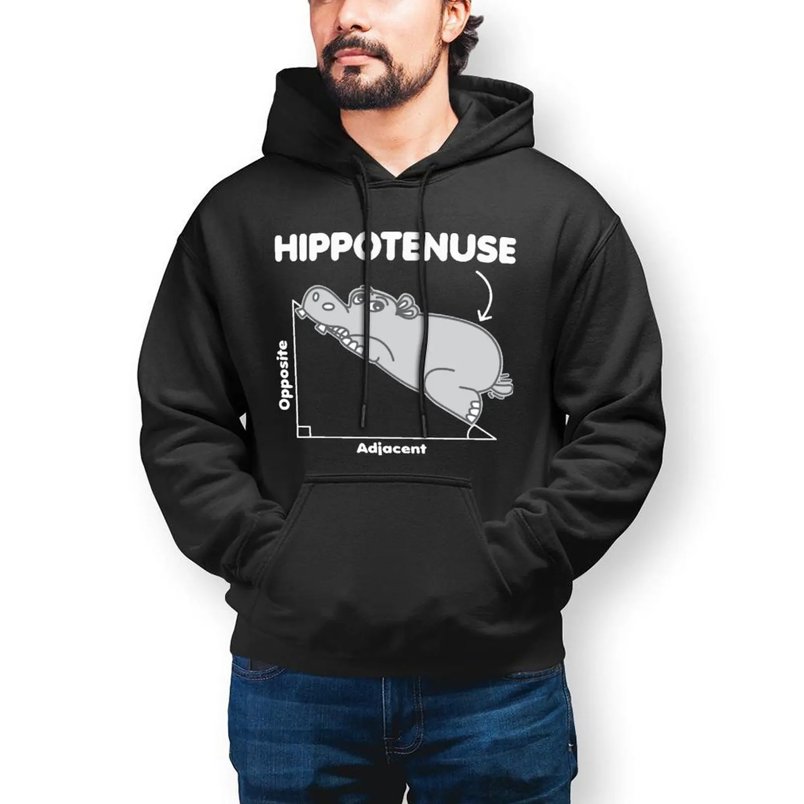 

Hippo Hoodie Cotton Autumn Hoodies Cool Long Length Streetwear Pullover Hoodie XXXL Mens
