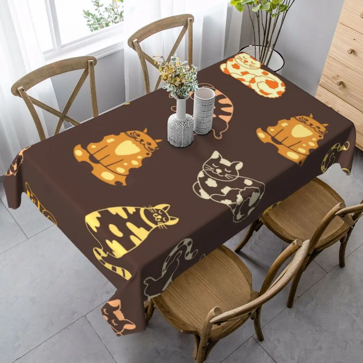 

Sphynx Cat Tablecloth Custom Protection Table Cover Polyester Outside Wholesale Modern Table Cloth