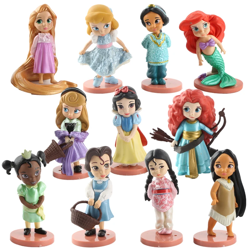 11 piece 11 шт./компл. disney принцесса фигурки игрушки рапунцель, белоснежка золушки белоснежки фея рапунцель украшением в виде мягкой игрушки кролика Детский подарок - Цвет: 11 piece