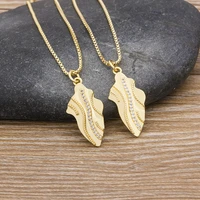 aibef new hot sale leaf necklace gold luxurious color copper zircon chain pendants charm women customized irregular necklace