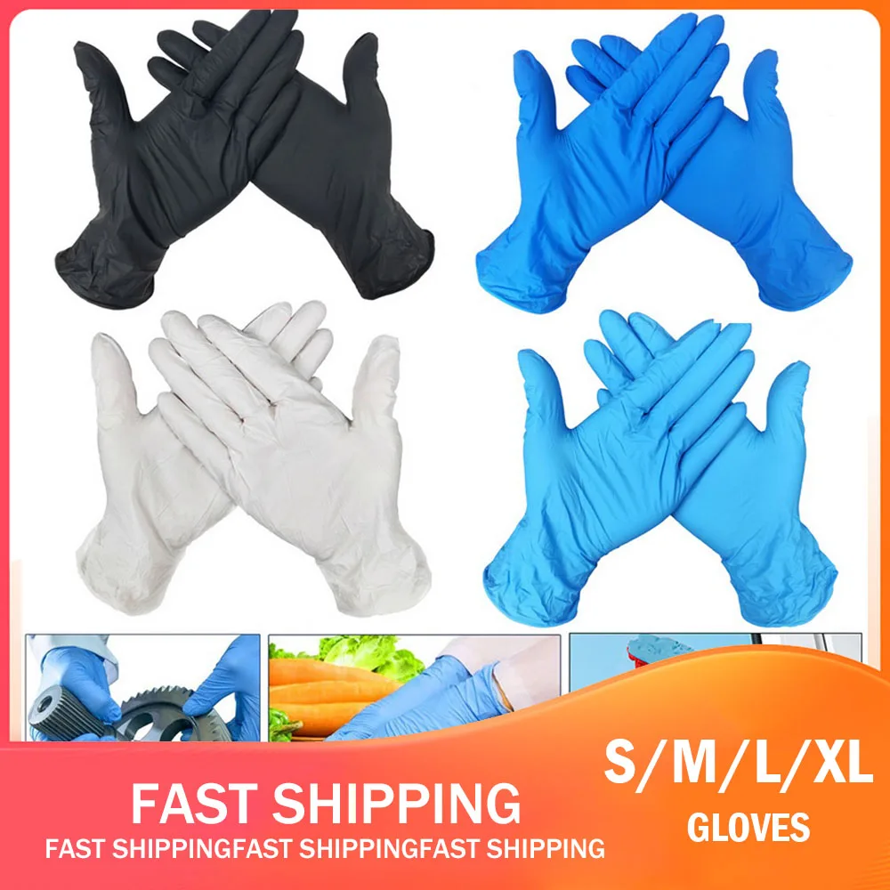 100 шт Одноразовые Перчатки Латексные для мытья