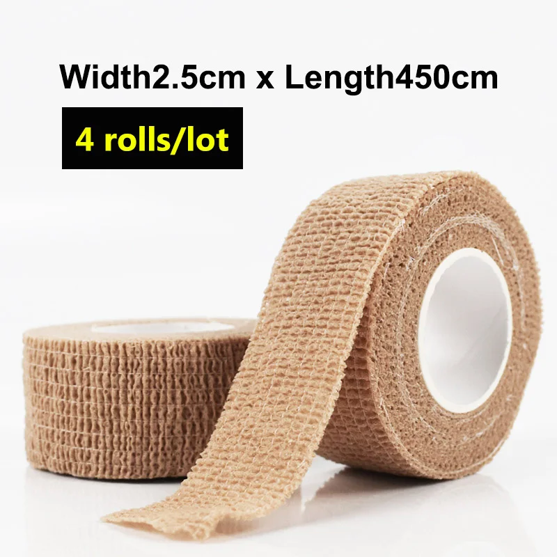 4 rolls 2.5 x 450cm Самоклеящийся эластичный бандаж, медицинский спортивный механизм, фиксированная клейкая лента, повязка на запястье, защита суставов, спортивные повязки - Цвет: 4 rolls 2.5 x 450cm