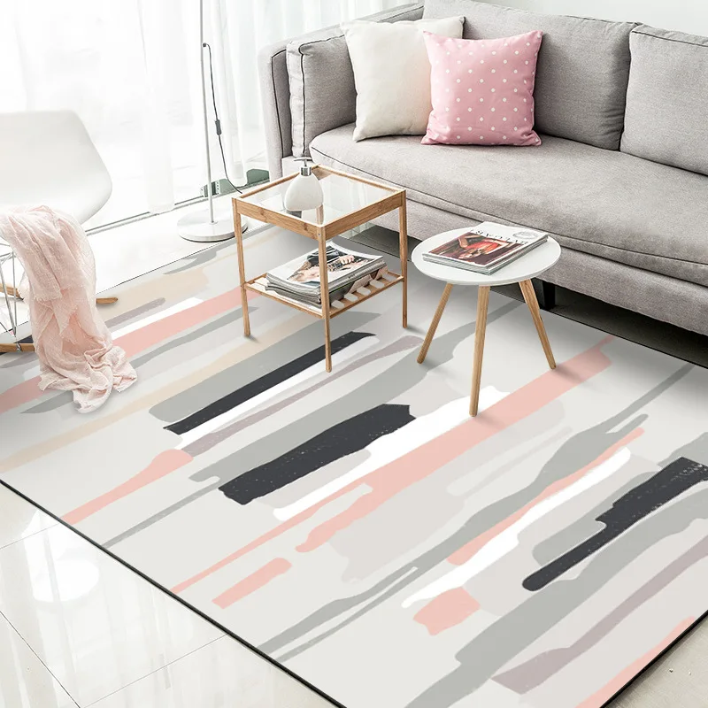 

Rectangle Abstract Geometry Plaid Carpet Living Room Bedroom Bathroom Parlor Non-slip Mat Decorative Home Hallway Large Rugs