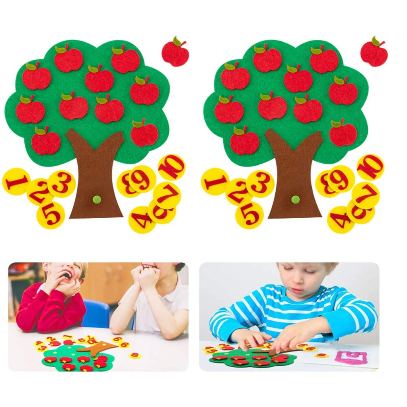 

DIY Felt Cloth Cognitive Apple Tree Math Toys Children Educational Toy Durable Digital Child Montessori Education Supplies Kids