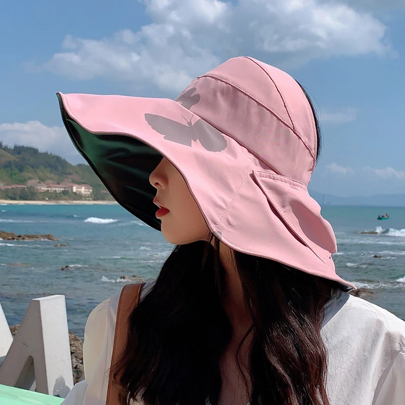 Женская кепка с козырьком от солнца летняя широкими полями пустым верхом защитой