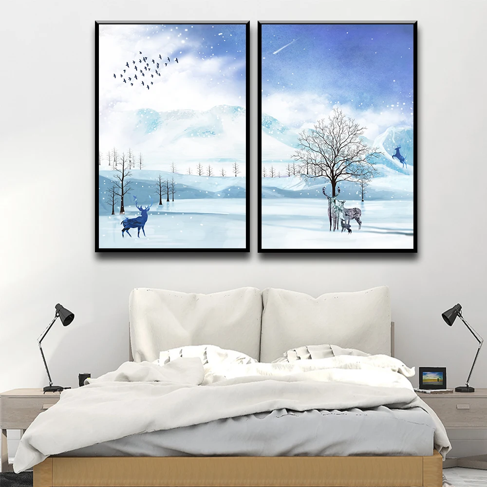 Modern Sika Deer Print On Canvas No Frame For Kitchen Poster Laminas Decorativas Pared Cuadros | Дом и сад