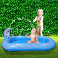 inflatable pool with shark sprinkler kiddie swimming pool toys sprinkler mat for kids toddlers boys playing toy