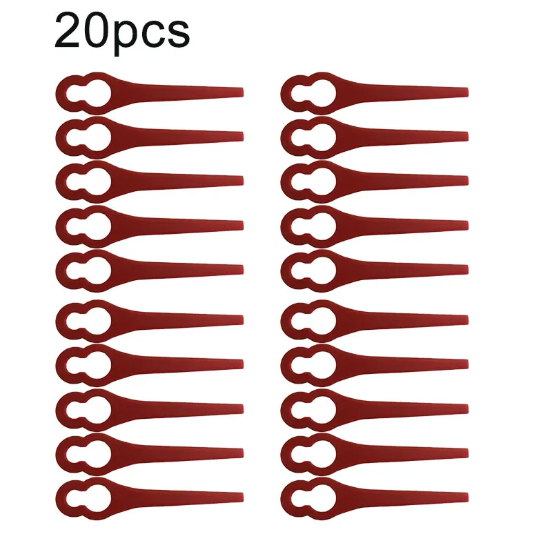 

20pcs Plastic Cutting Leaf For Parkside Cordless Lawn Trimmer PRTA 20-Li A1 - LIDL IAN 311046 85mm Grass Strimmer Blades Red