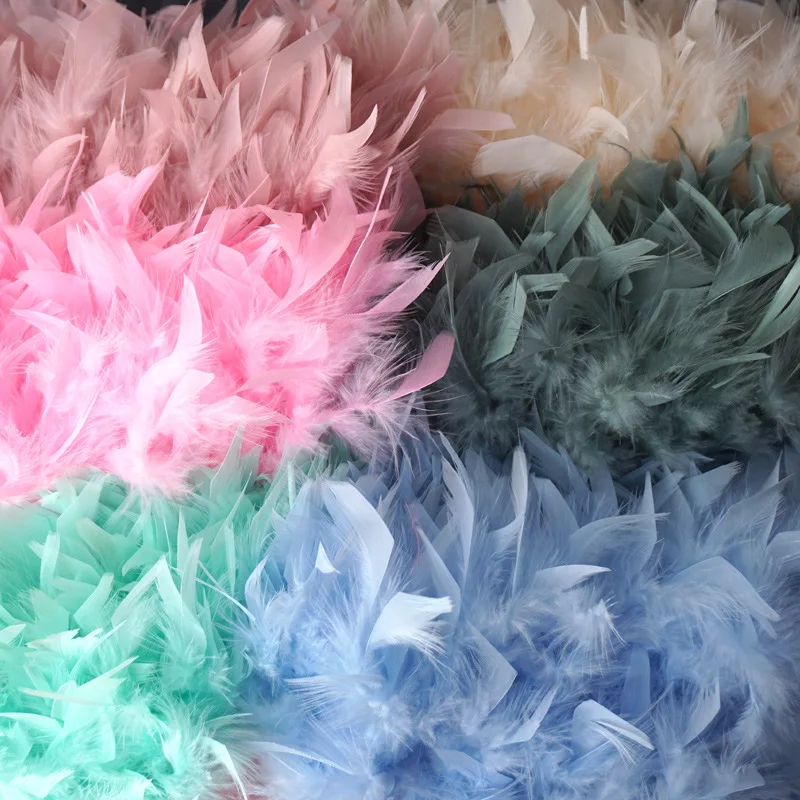 

1Meter Wholesale Turkey Feathers DIY Trim Fringe Natural Marabou Feather Needlework Ribbon Crafts Sewing Clothing Party 10-15cm