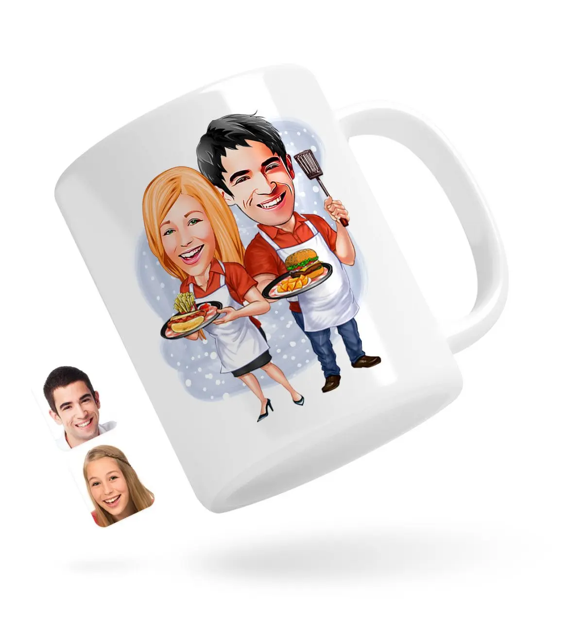 

Персонализированные день Святого Валентина карикатура белая кружка Bardak-57