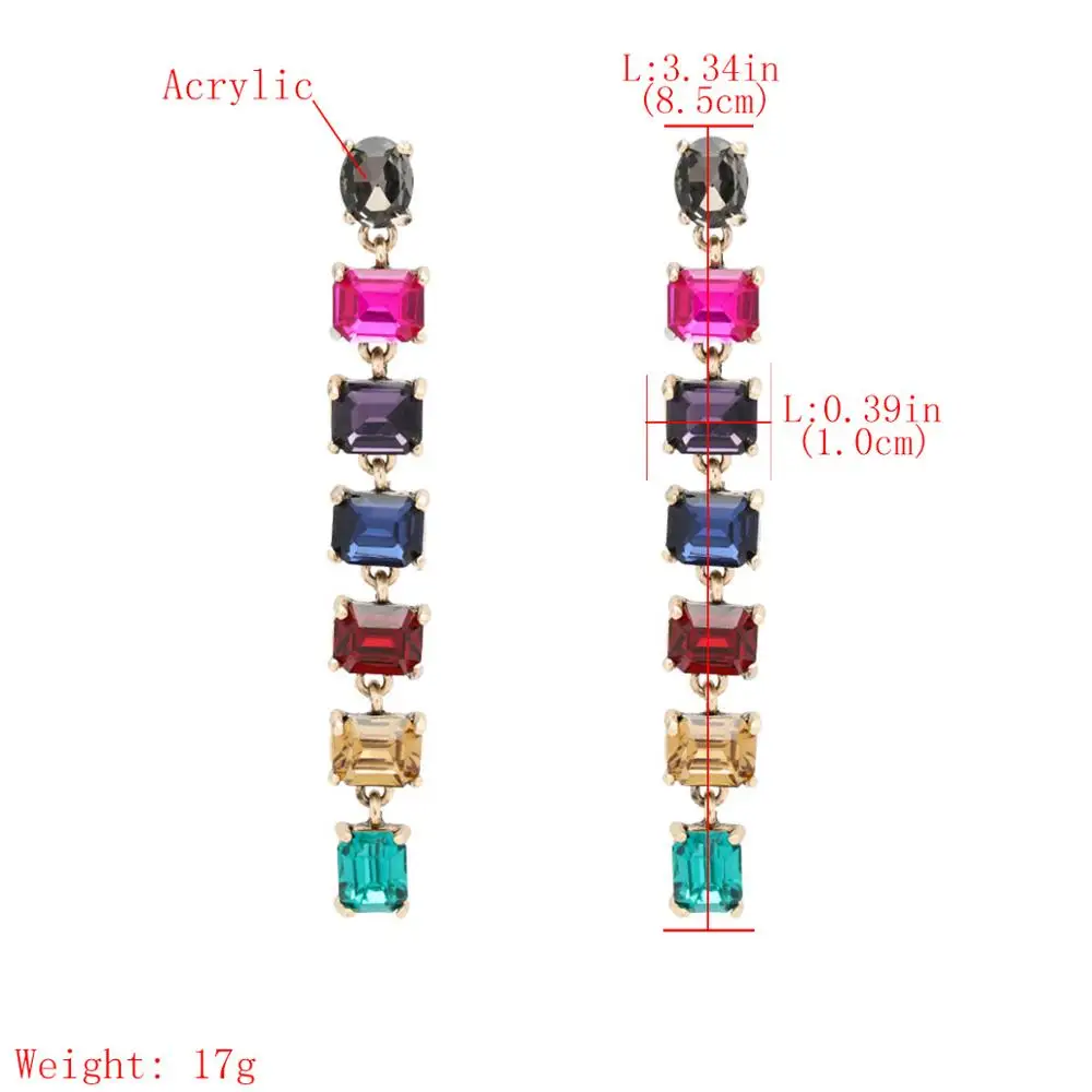 YIHUGMBO Bohemian Layer Acrylic Dangle Earrings for Women Girls Multi Color Elegant Korean Jewelry Statement Gifts New | Украшения и