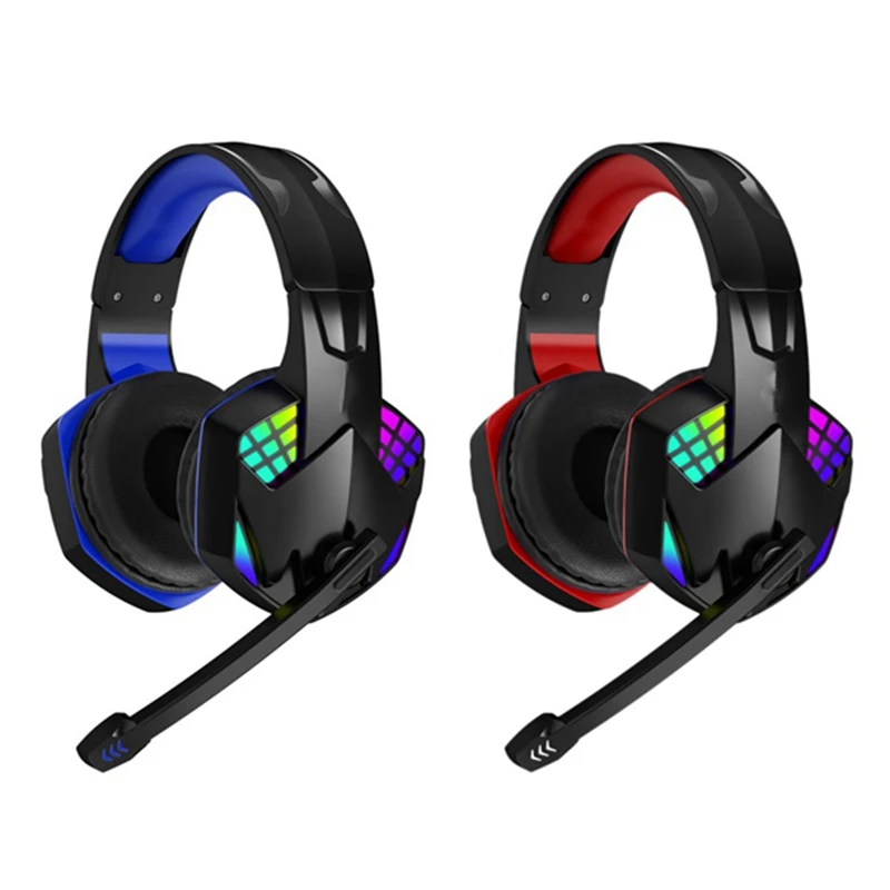 

Игровая гарнитура USB + 3,5 мм, Hi-Fi наушники с шумоподавлением, микрофоном, RGB подсветкой для ноутбуков, телефонов, ПК, PS4