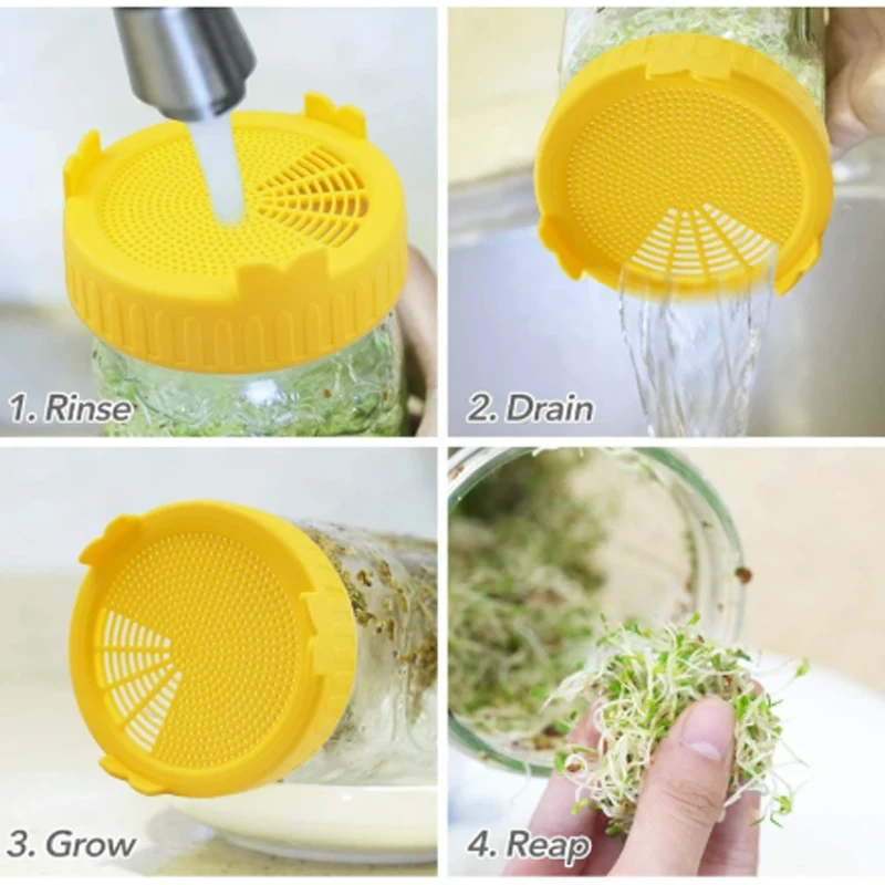 Набор крышек для проращивания семян из пищевой сетки ситечко Силиконовое