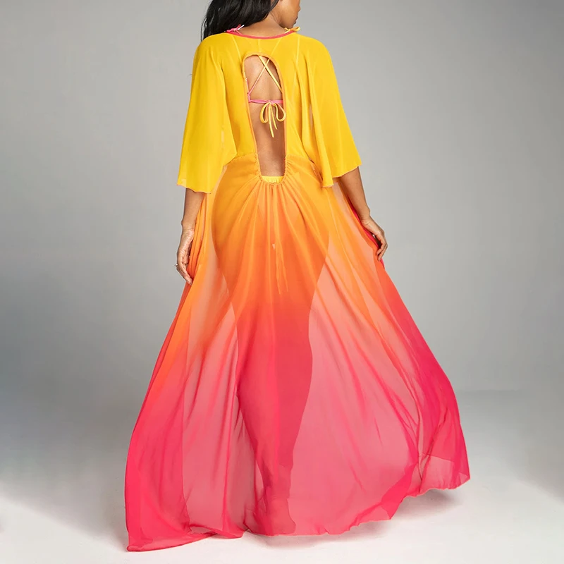 Сексуальный градиентное бикини комплект Бандаж микро 2021 женский s накидка