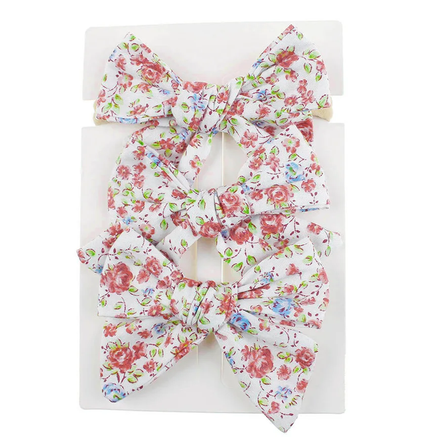 Аксессуары для волос повязка на голову 3 шт. Детская с цветочным принтом девочек