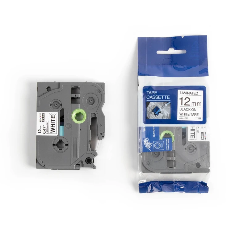 Ламинированная клейкая лента для этикеток IBOQVZG совместимая с Φ TZ 231 TZ131 631 335 черный