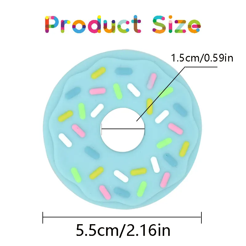 

BPA Free Silicone Teethers Food Grade Donuts Bread Design Baby Natural Silicone Pendant Teether Nursing Necklace Silicone Teethe