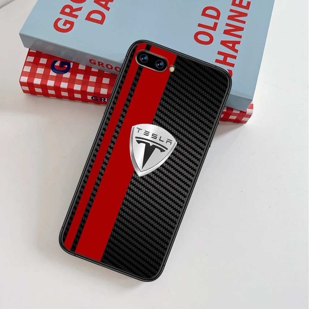 

Tesla Sport Car Phone Case For Huawei Honor 6A 7A 7C 8 8A 8X 9 9X 10 10i 20 Lite Pro Play black Bumper Soft Prime Trend Hoesjes