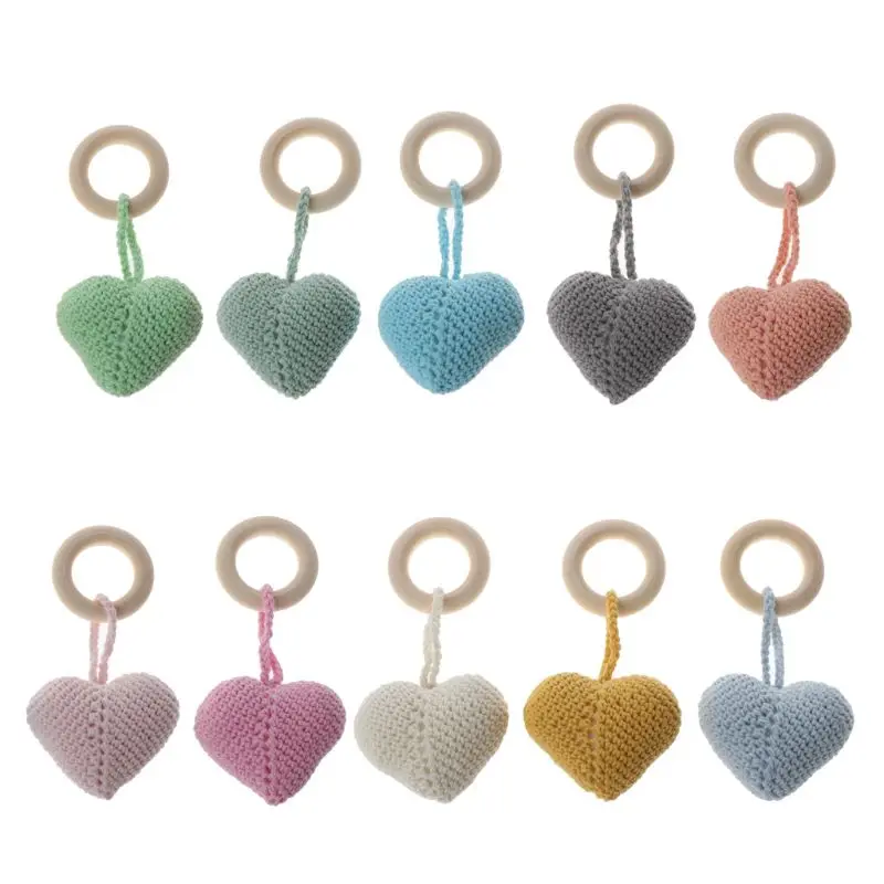 

Wooden Natural Crochet Baby Infant Teether Teething Ring Jewelry Teething Toys