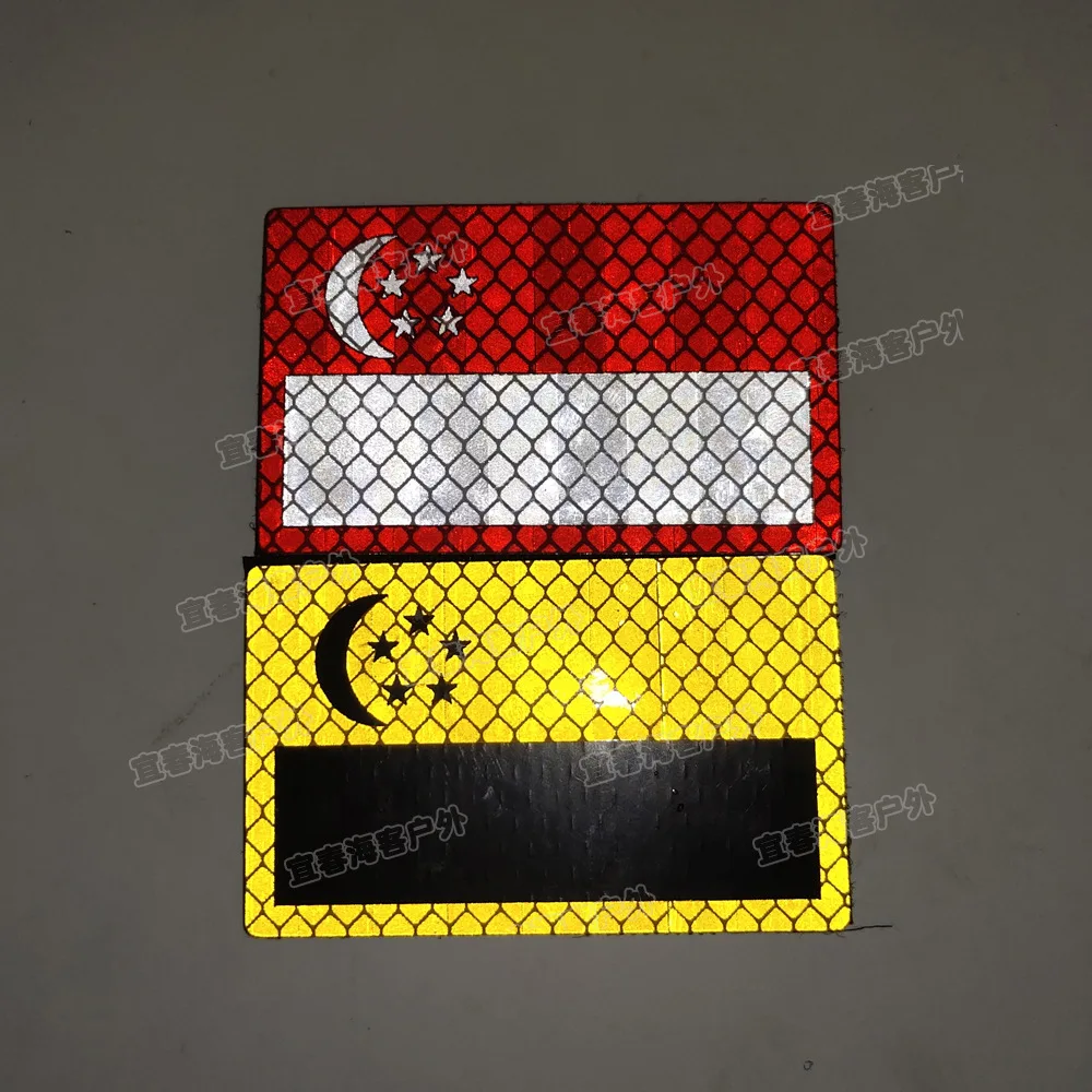 ПВХ сингапурский флаг ИК-патч полосы наклейки армейская лампа светящиеся в
