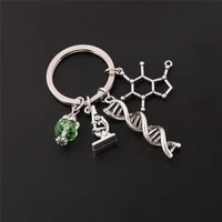 dna new science doctor key chains gift anatomy biology ring jewelry microscopes