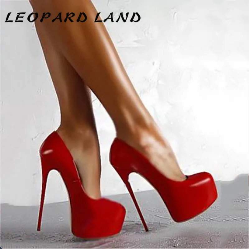 Леопардовые пикантные красные туфли для ночного клуба на высоком каблуке