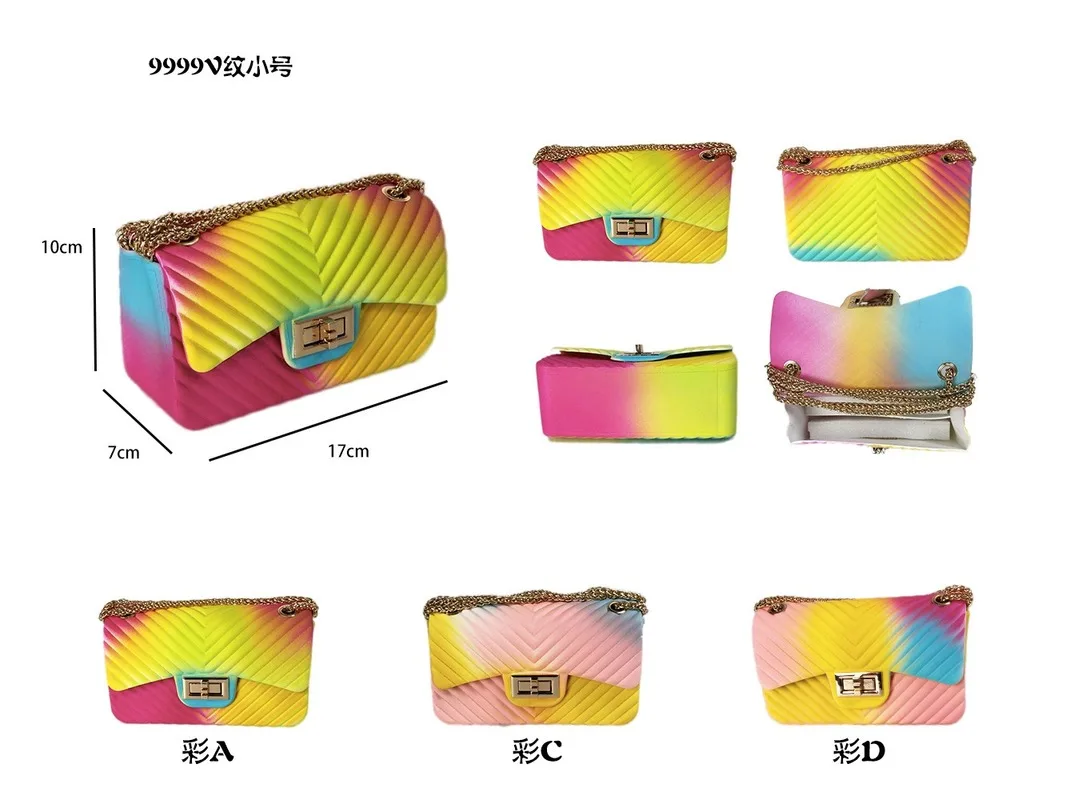 Женская сумка радужной расцветки новинка 2019 мессенджер на плечо в Корейском