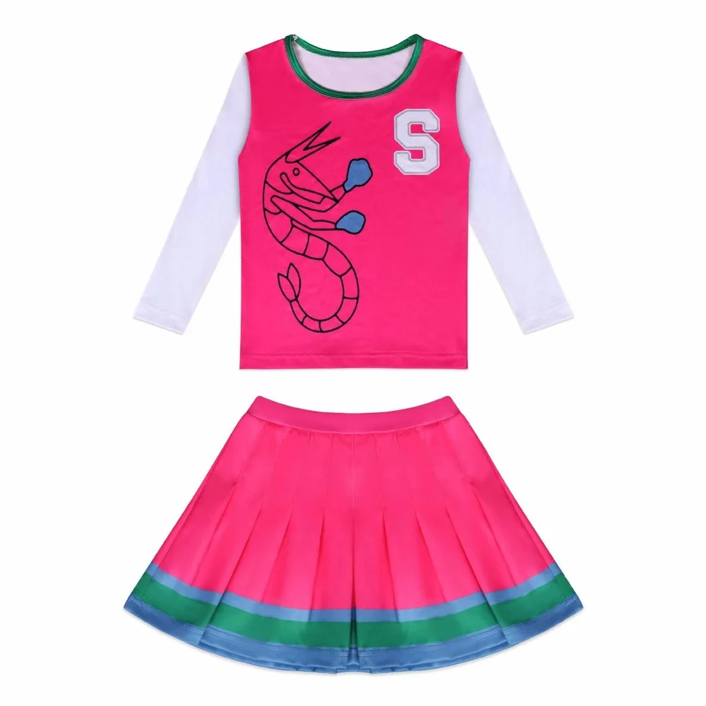 2020 girls halloween costumes zombies 2 addison cosplay cheerleader kids topsskirt clothes set fancy outfits with flower ball free global shipping