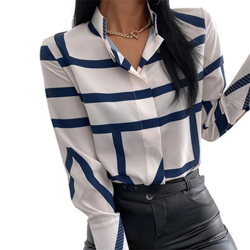 

Spring Autumn New Flower Printing Loose Blouse Women Stand Collar Small Fresh All-Match Shirt Female Personality Slim Fit Tops