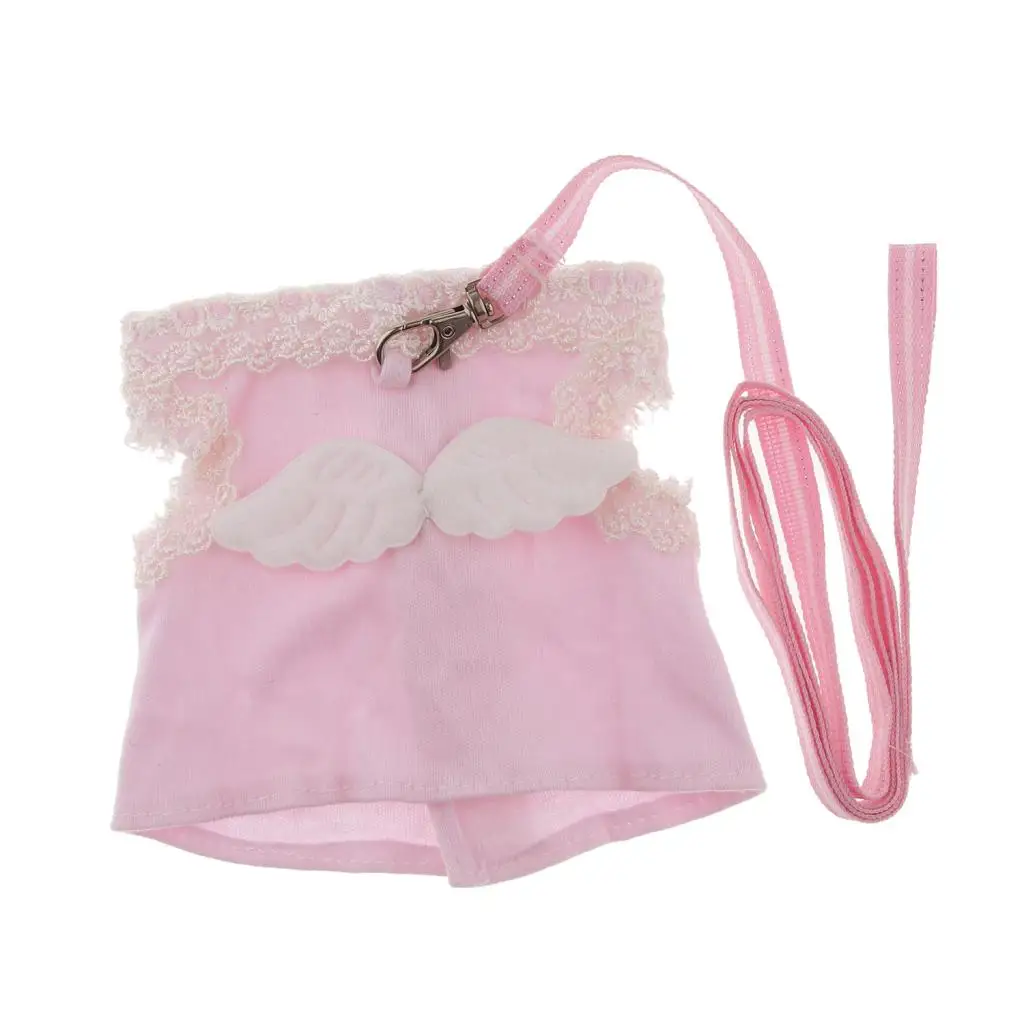 

New Small Pet Rabbit Mouse Hamster Vest Clothes W/Lead Leash Pet Supplies