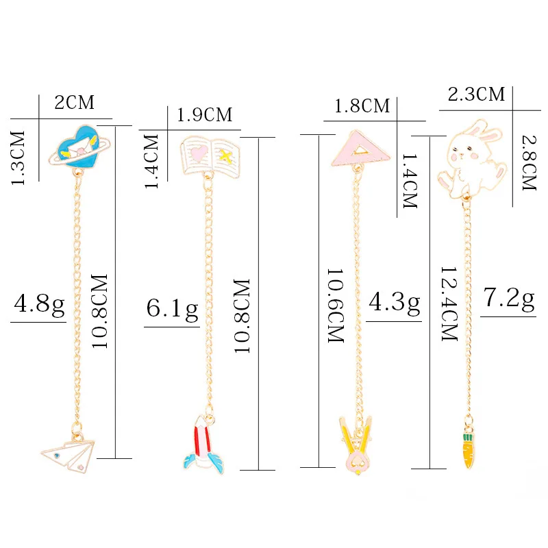 Эмалированные булавки цепь Кролик морковь карандаш любовное письмо самолет