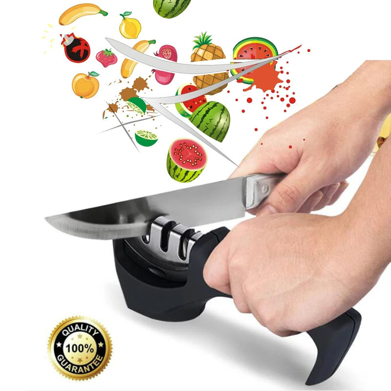 Профессиональная точилка для ножей 3 этапа (вольфрам алмаз и керамика) кухонный