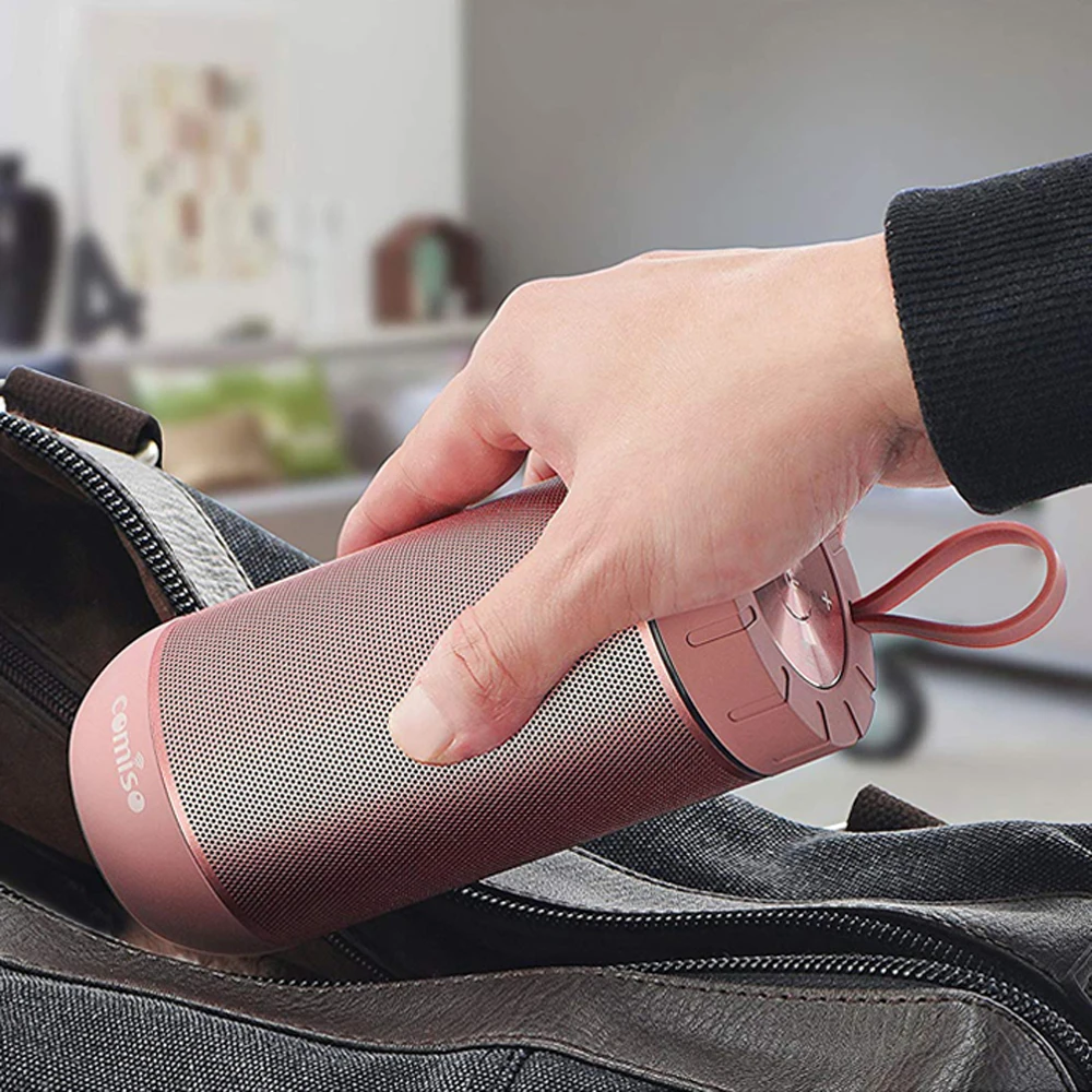 COMISO Bluetooth динамик беспроводной портативный громкий динамик с 12 Вт 360 стерео система объемного звучания IPX5 Водонепроницаемый Динамик для улицы