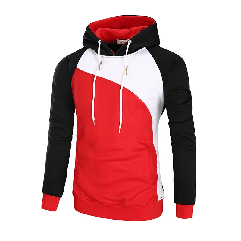 

Patchwork Hoodies Men 2021 Pullover Fleece Male Streetwear Casual Sport Hoodies Homem Long Sleeve Hooded Sweatshirt with Pocket
