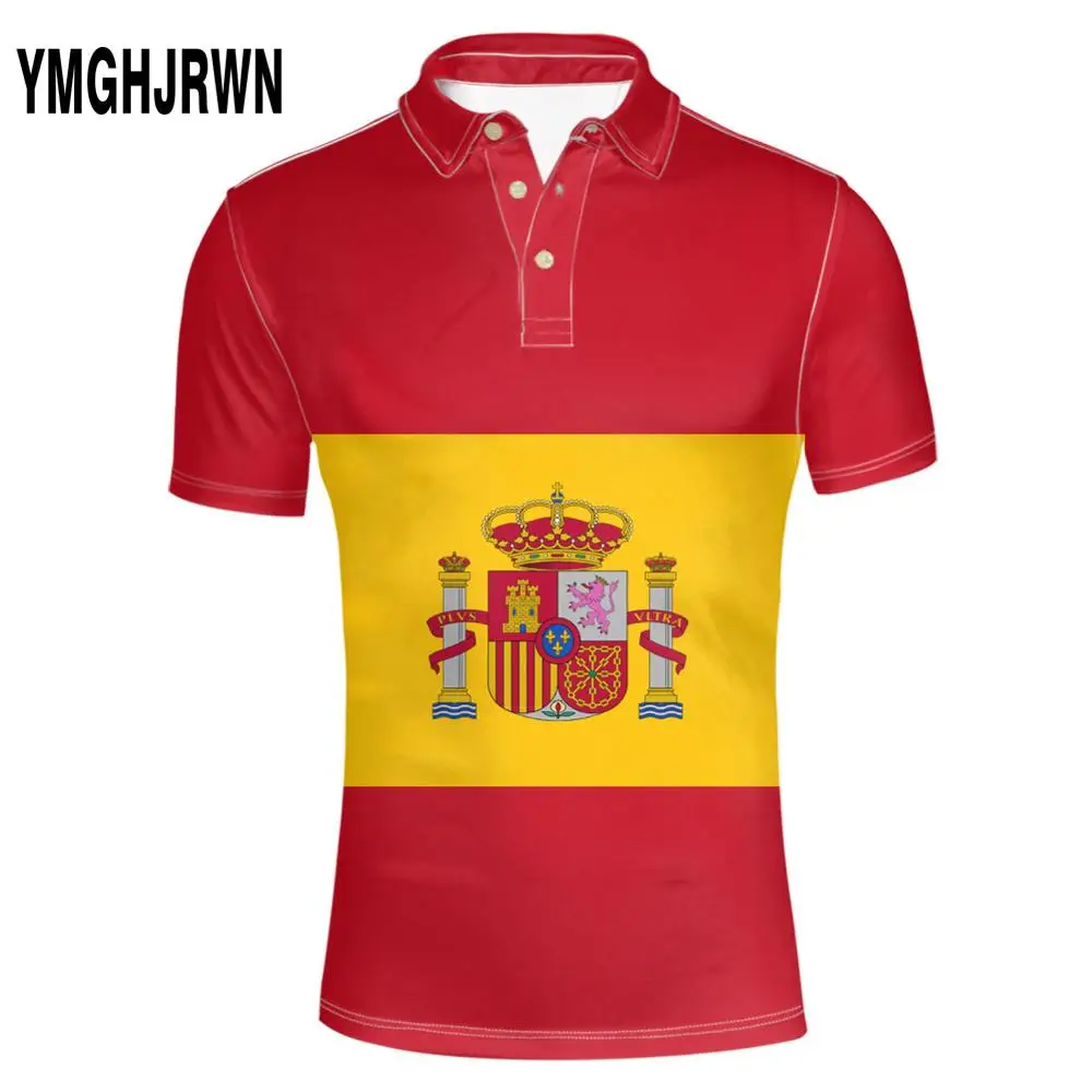 

SPAIN youth diy free custom made name number Polo shirt nation flag es spanish country college print photo logo text clothing