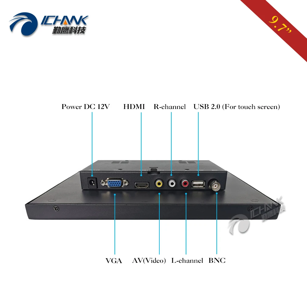 ZB097TC 591R/9 7 дюймов 1024x768 USB HDMI VGA стенд настенный металлический чехол промышленное