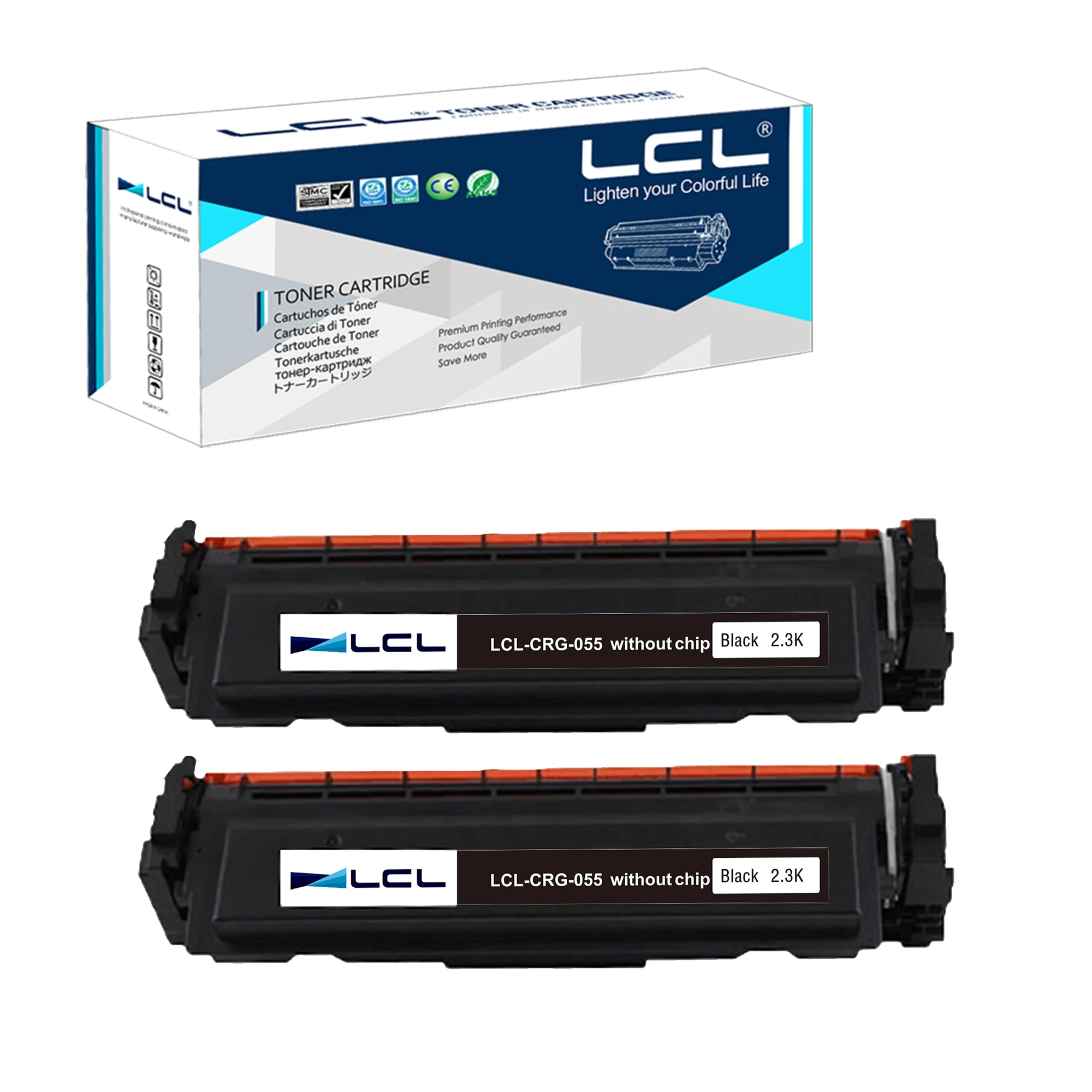 

Тонер-картридж LCL 055 CRG-055 3016C001 (2 упаковки K) без чипа, совместимый с Canon Color imageCLASS MF740C MF741Cdw MF743Cdw