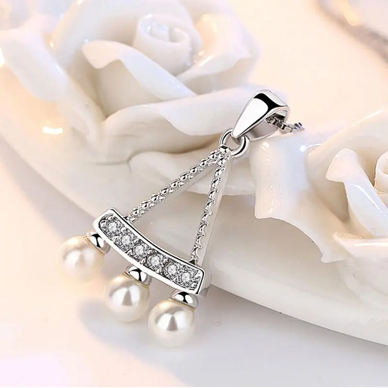 925 стерлингового серебра изящный полые веерообразные жемчужная подвеска с